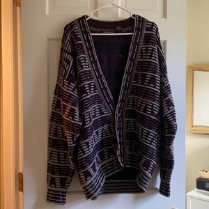 Purple, gray and black cardigan